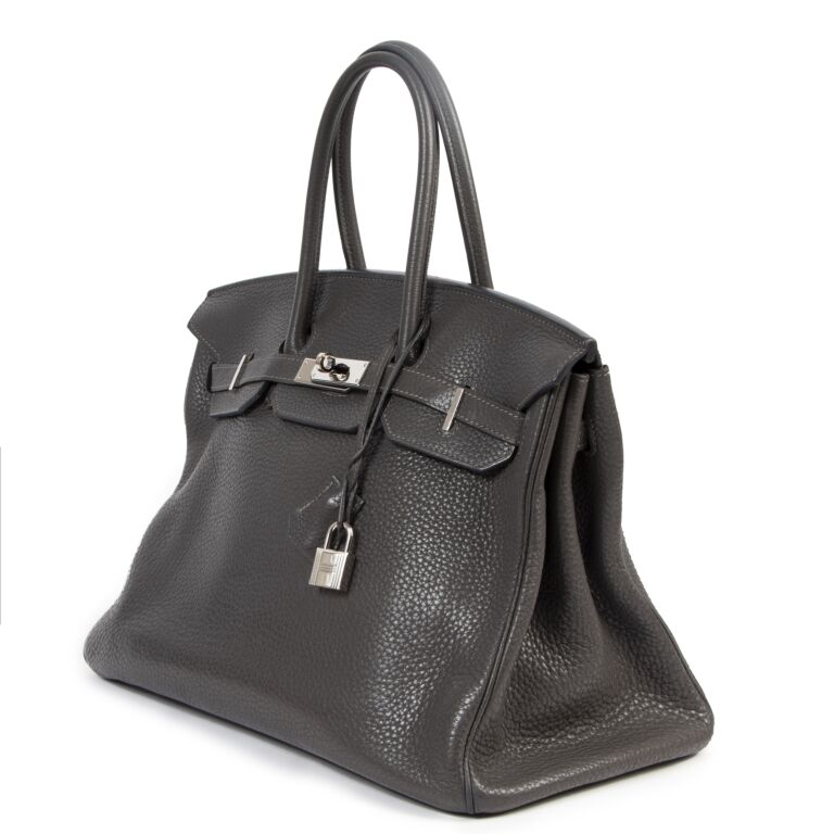 Herm s Birkin 35 Graphite Taurillon Clemence PHW Labellov