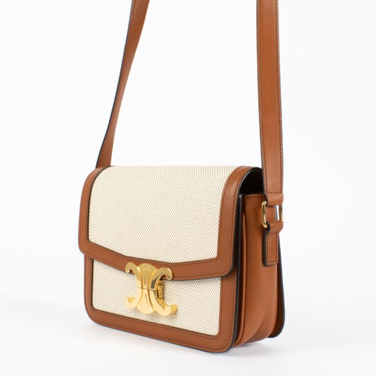 Celine Canvas Triomphe Crossbody Bag ○ Labellov ○ Buy and Celine Canvas Triomphe Crossbody Bag ○ Labellov ○ Buy and