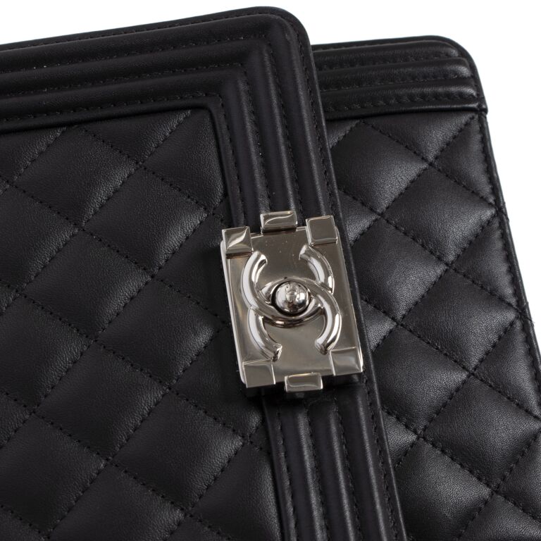 Chanel Black Vertical Boy Bag ○ Labellov ○ Buy and Sell Authentic Luxury