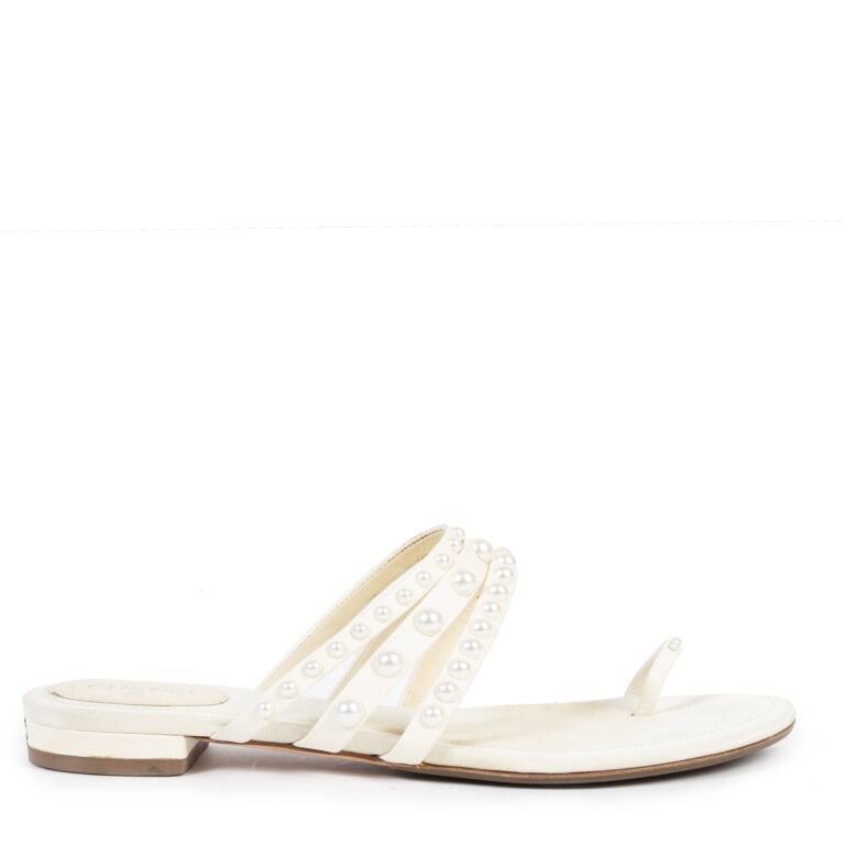 Chanel white sandals sales