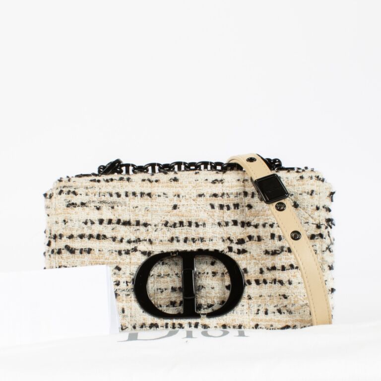 Christian Dior White Tweed Small Caro Crossbody Bag ○ Labellov