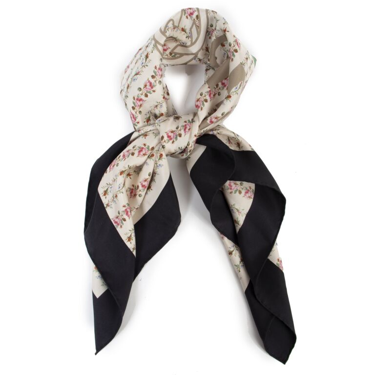 Gucci Floral GG Web Silk Scarf Labellov Buy and Sell Authentic Luxury