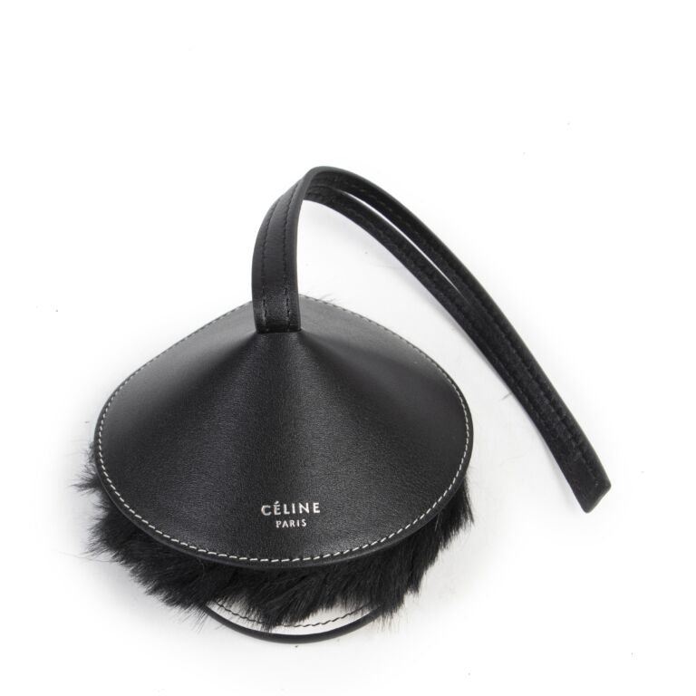 C line Black and White Fur Bag Charm Labellov Buy and Sell