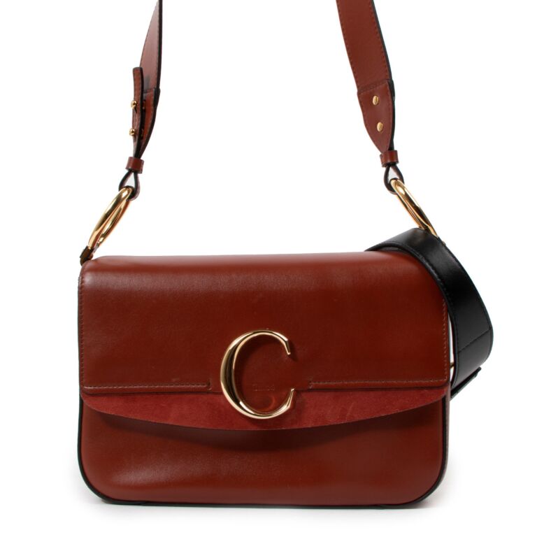 Chlo Sepia Brown C Double Carry Shoulder Bag Labellov Buy
