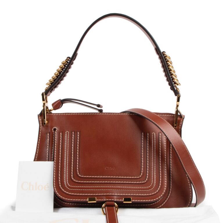 Chloé Marcie Chain Flap Bag in Brown