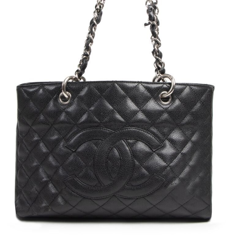 Chanel gst black hotsell caviar silver hardware
