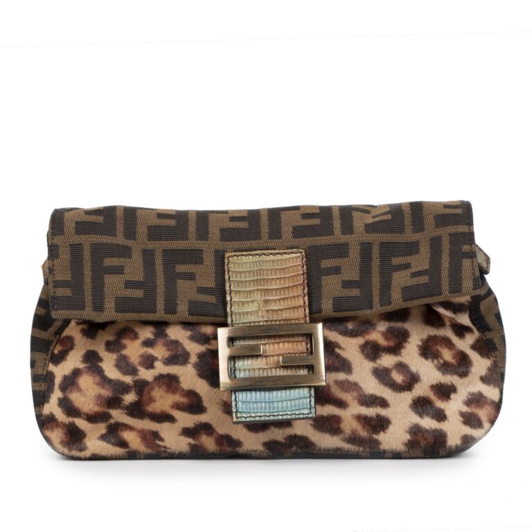 Fendi Leopard Print Pony Hair Baguette Bag Labellov Buy and