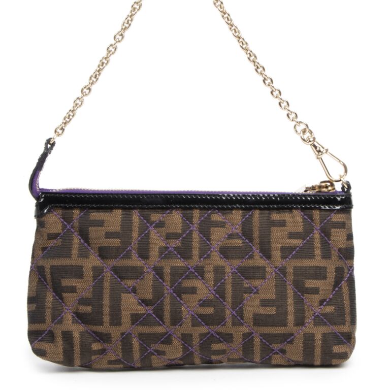 Fendi Zucca Quilted Pochette Bag Labellov Buy and Sell