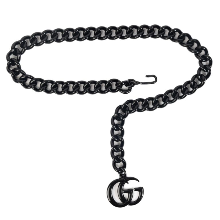 Gucci All Black Chain Belt Labellov Buy and Sell Authentic Luxury
