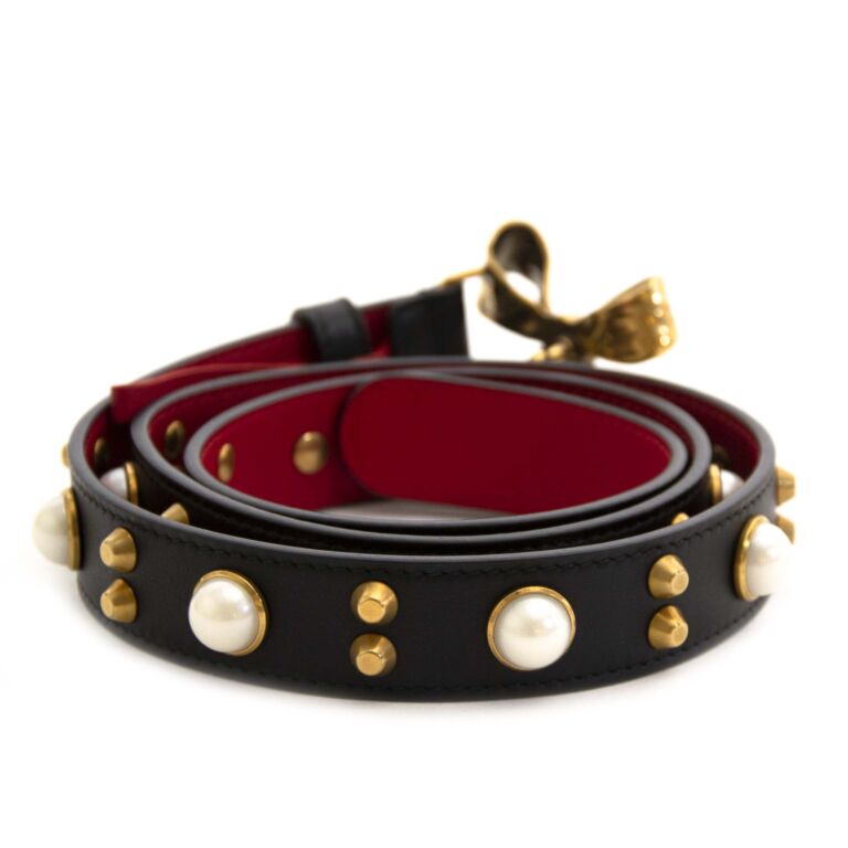 アクセサリーその他 GUCCI STUDDED LEATHER BELT Gucci Black Leather Studded Tiger Head Buckle Belt Size 105