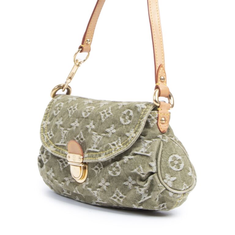 Louis Vuitton Pleaty Green Denim Bag ○ Labellov ○ Buy and Sell Authentic  Luxury