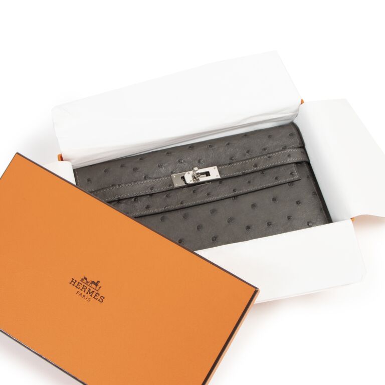 Hermes Cognac Ostrich Kelly Classic Wallet – The Closet