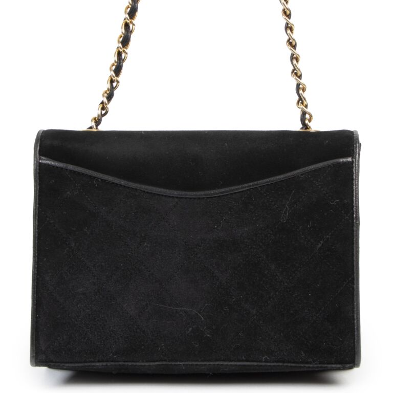 Chanel black deals suede bag