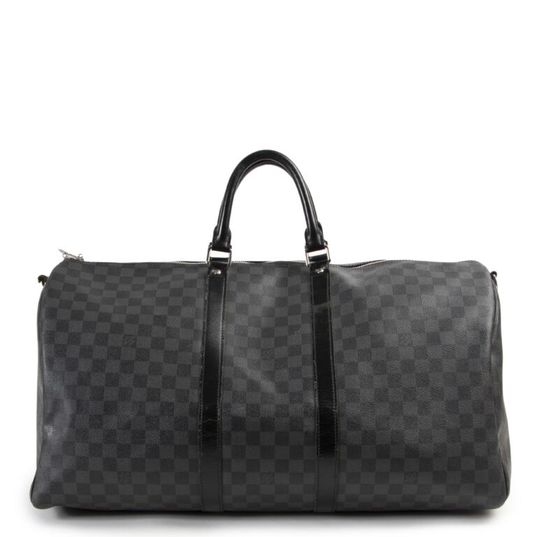 Keepall cloth travel bag Louis Vuitton Black in Cloth - 33797795