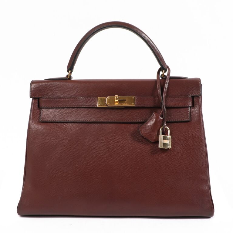 Herm s Kelly 32 Chocolate Veau Grain Lisse GHW Labellov Buy
