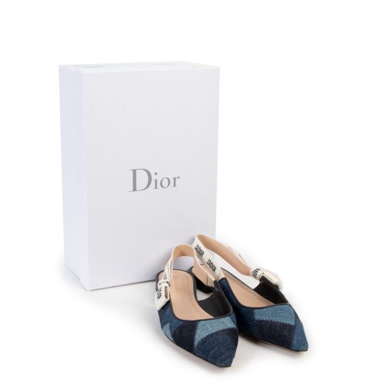 Christian Dior J ADIOR Ballerina Jeans Patchwork Deep Blue Sandals Size 41 Labellov Buy and Sell Authentic Luxury