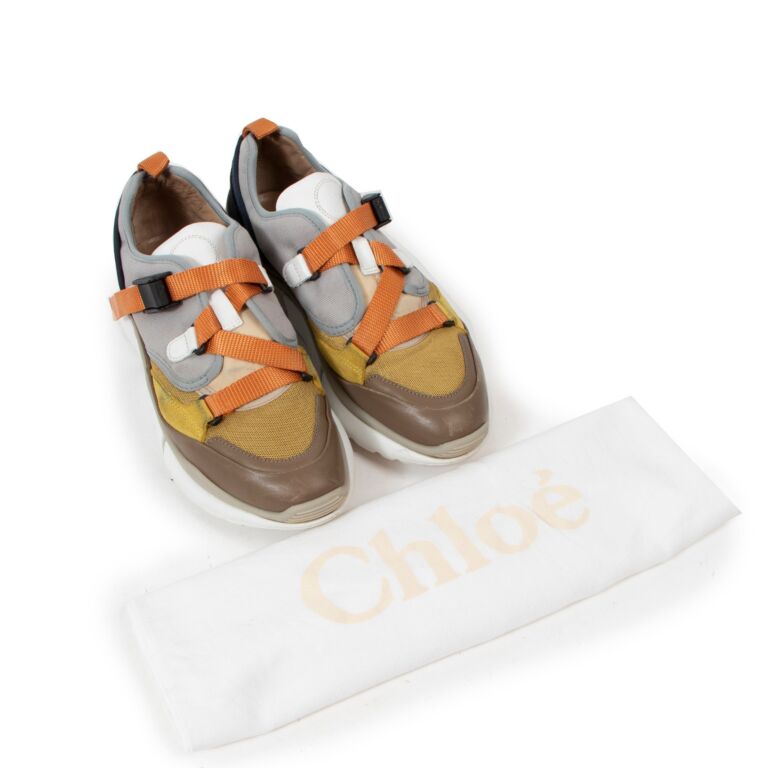 Chloé Multicolor Leather and Fabric Sonnie Sneakers - size