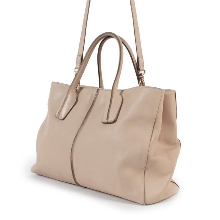 Tods Wave Large Leather Shoulder Bag color Nude Pink price $3400+ tax