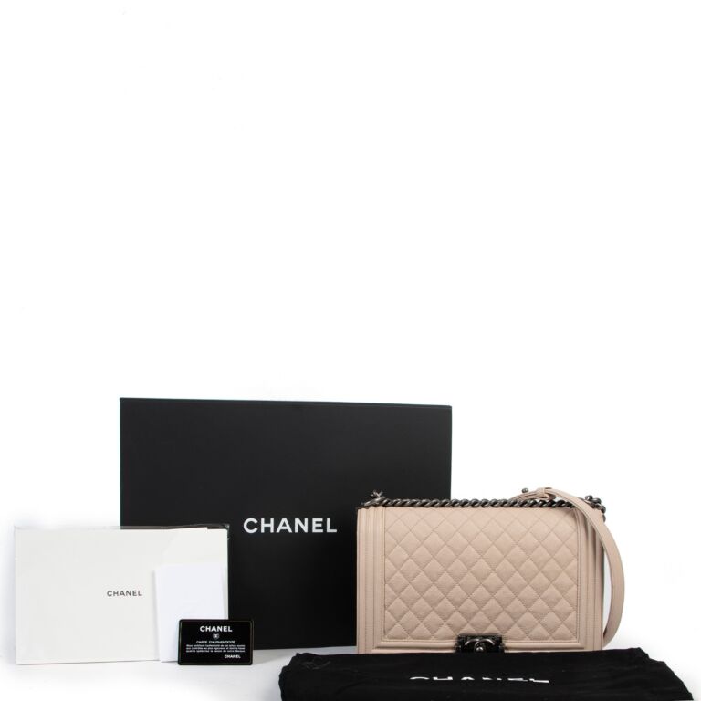 Chanel New Medium Classic Beige Boy Bag PHW ○ Labellov