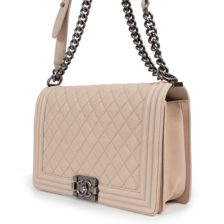 Chanel New Medium Classic Beige Boy Bag ○ Labellov ○ Buy and