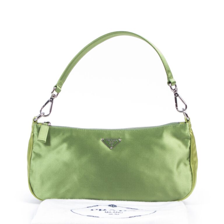 Prada Green Silk Mini Shoulder Bag ○ Labellov ○ Buy and Sell