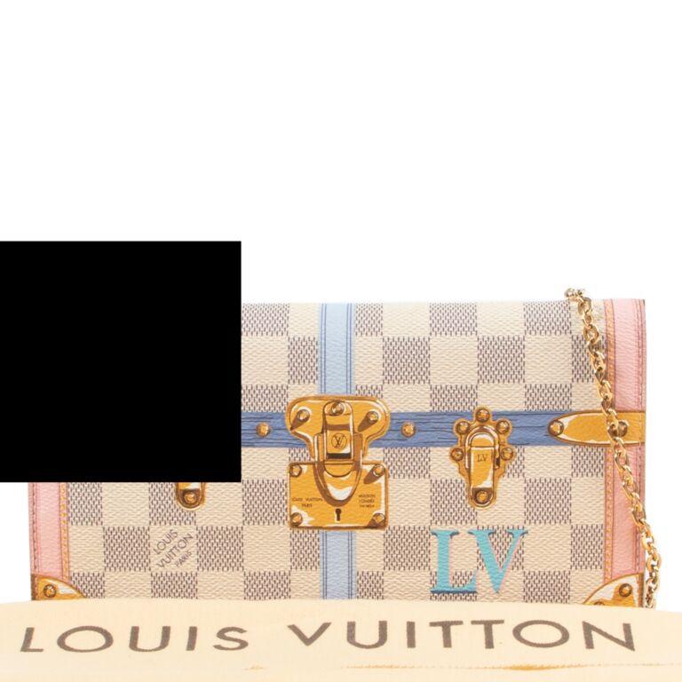 Louis Vuitton Damier Azur Summer Trunk Pochette Weekend Crossbody Bag –  LuxeDH