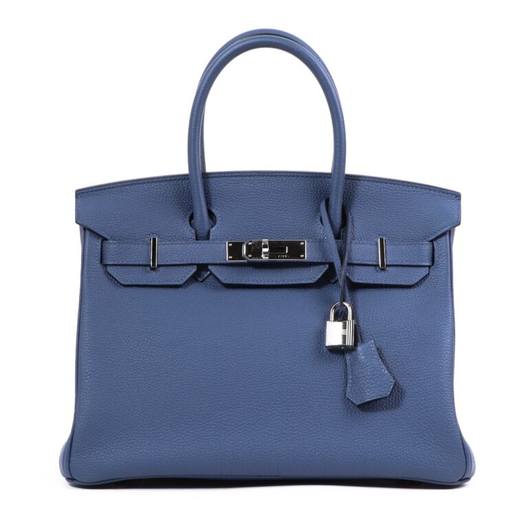 Hermes Birkin 30cm blue brighton togo leather palladium hardware Labellov Buy and Sell Authentic Luxury