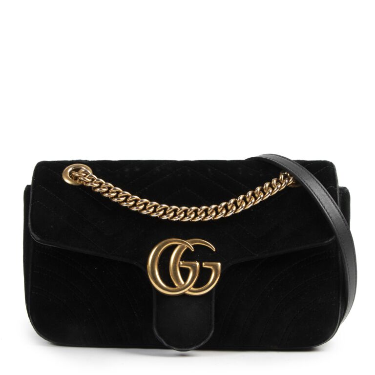 Black gucci velvet new arrivals bag