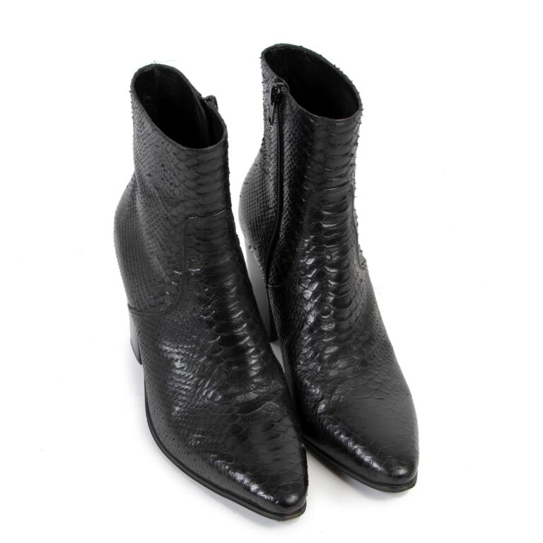 Saint Laurent サンローラン パイソンヒールブーツ size42 サンローラン(SAINT LAURENT)サンローラン ヒールショートブーツ