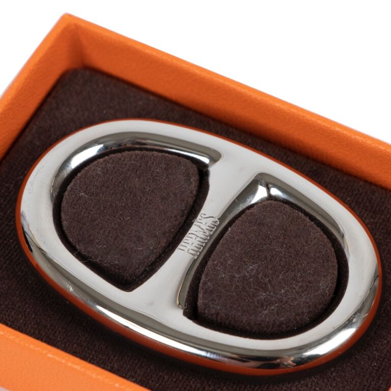 Hermès Chaine d'Ancre Scarf Ring Silver Palladium