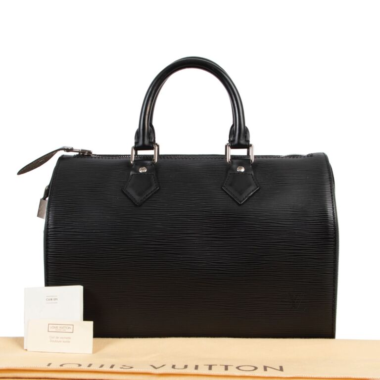 Louis Vuitton Black Epi Leather Speedy 28 Labellov Buy and