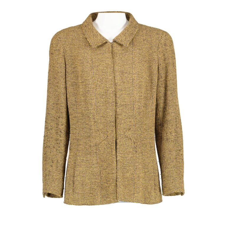 Chanel Fall 1996 Khaki Tweed Jacket - Size FR44 ○ Labellov ○ Buy and Sell  Authentic Luxury