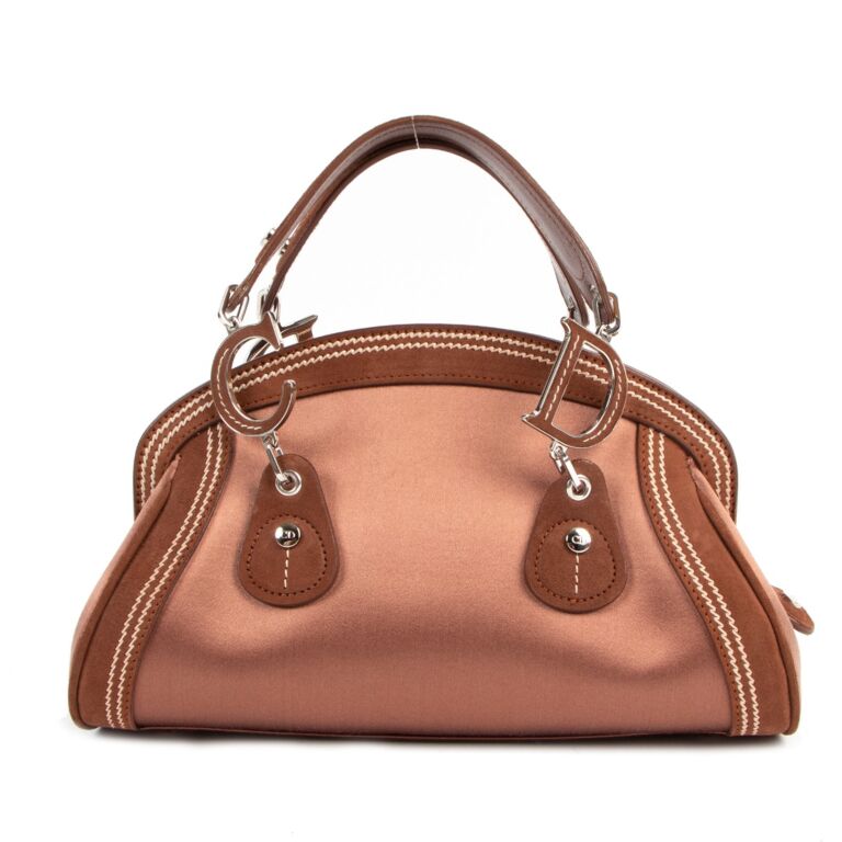 Christian Dior vintage brown leather satchel bag - 1990s second hand Lysis
