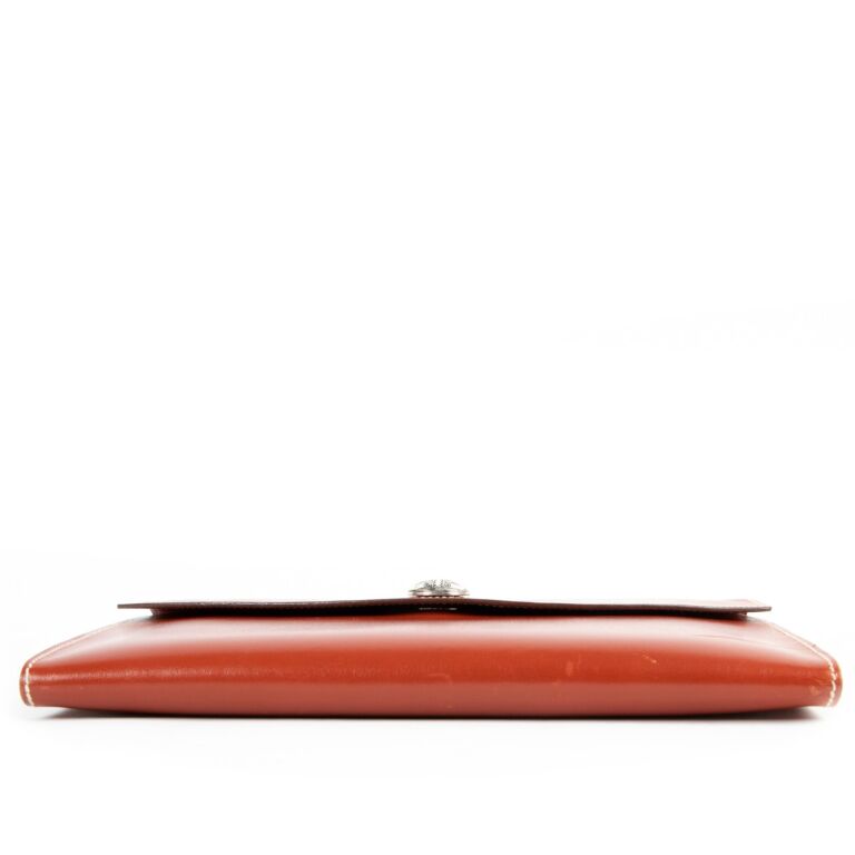 Hermès Rio Orange Box Leather Clutch ○ Labellov ○ Buy and Sell Authentic  Luxury