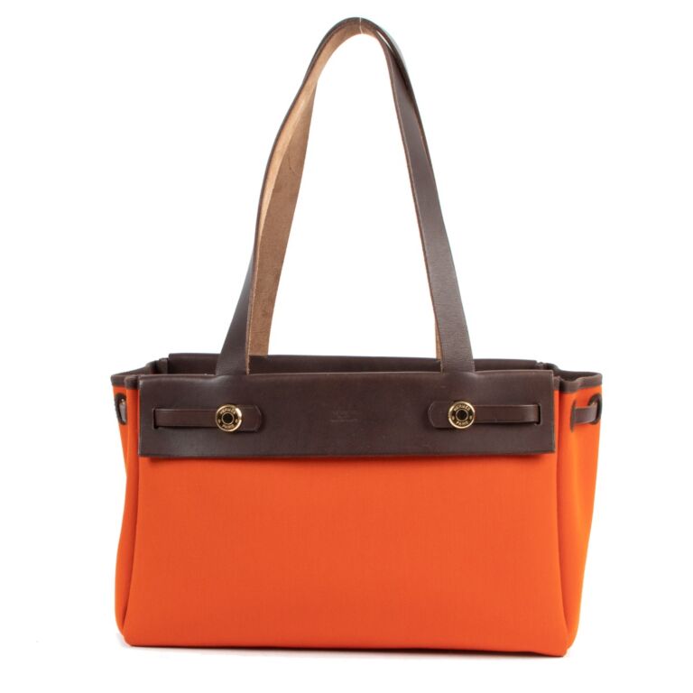 Hermes Herbag vegan leather handbag - ShopStyle Tote Bags