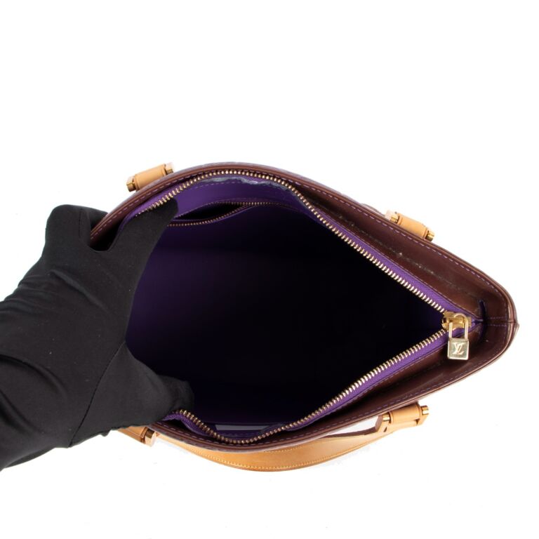 LOUIS VUITTON Purple Monogram Vernis Sutton Double Handle Shoulder Bag at  1stDibs