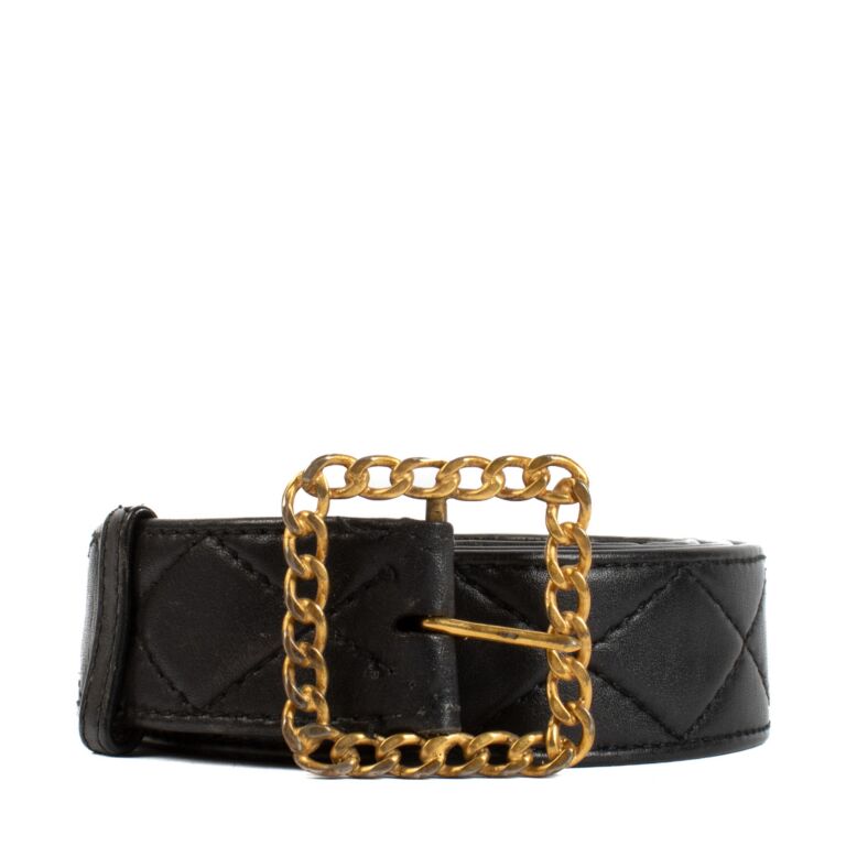 Chanel 93P Black Leather Belt Size 90 Labellov Buy and Sell Authentic Luxury