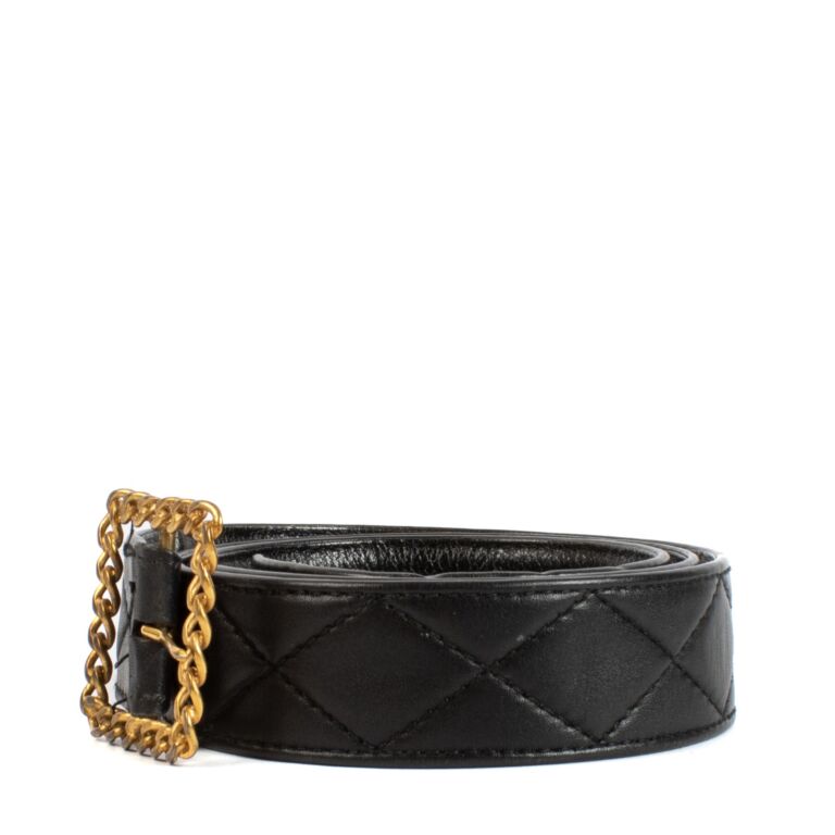 Chanel 93P Black Leather Belt - Size 90 ○ Labellov ○ Buy and