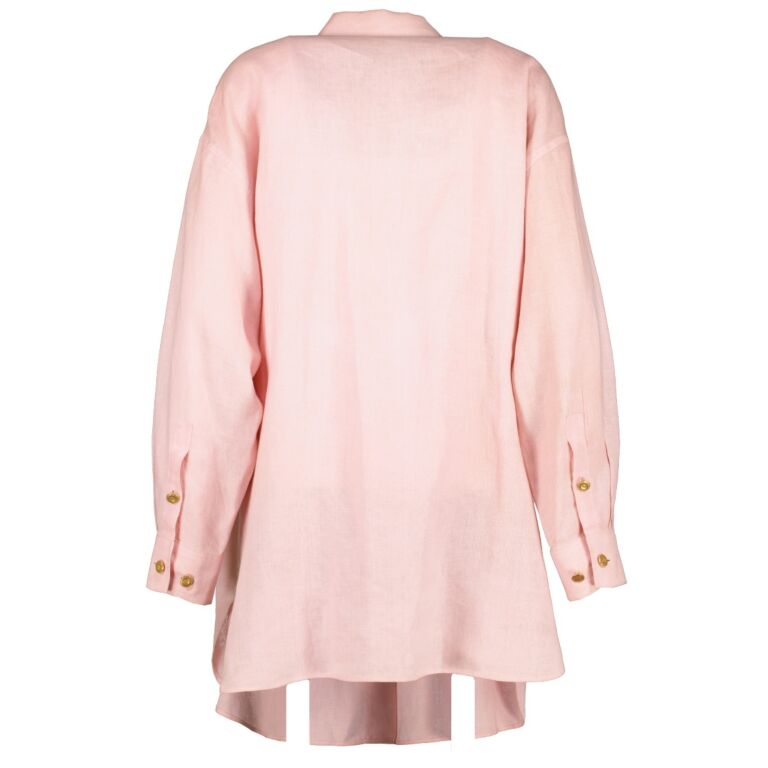 Chanel Vintage Pink Cotton CC Oversized Shirt ○ Labellov