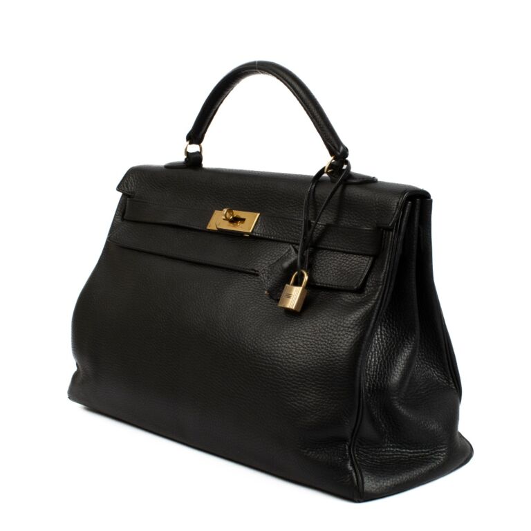 【Still Kelly】ブラック Kelly Vintage Washed フーディ Hermès Kelly 40 Black Ardennes GHW ○ Labellov ○ Buy and