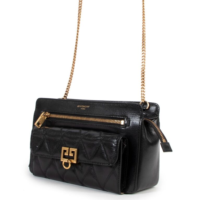 Givenchy black pocket quilted leather shoulder bag outlet