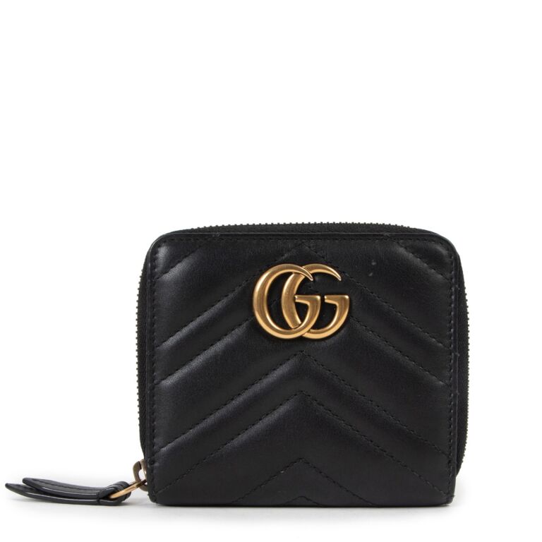 Gucci black small sale gg marmont wallet