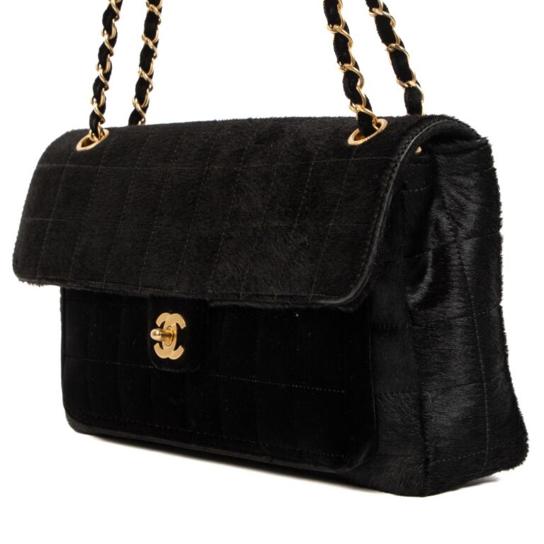 CHANEL CC Logo Mini Velvet Single Flap Bag Black