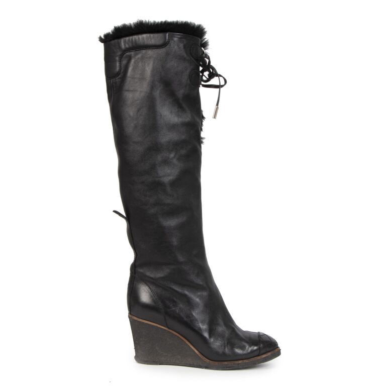 Chanel wedge boots online