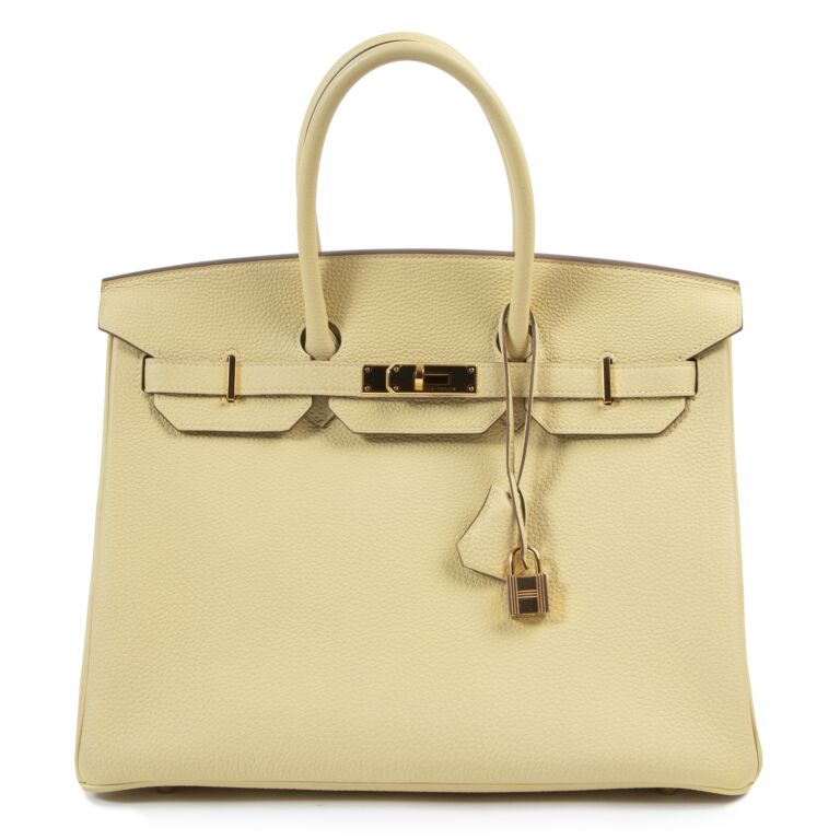 Hermes Birkin 35 Veau Togo Jaune Poussin GHW Labellov Buy and Sell Authentic Luxury