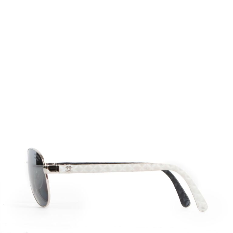 CHANEL Acetate Sunglasses 71414A White 904550