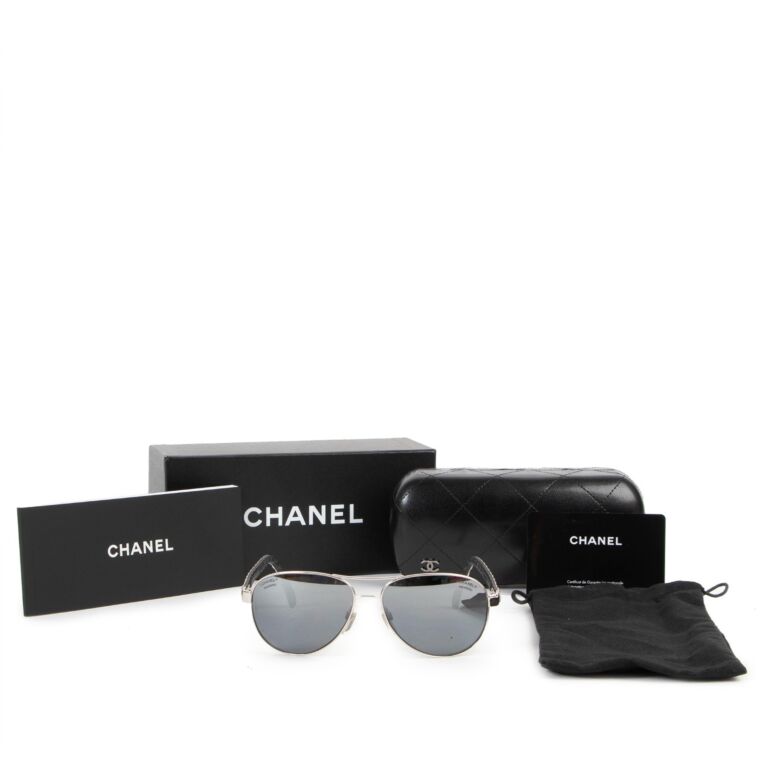Chanel White Polarized Aviator Sunglasses 4204-Q ○ Labellov ○ Buy and Sell  Authentic Luxury