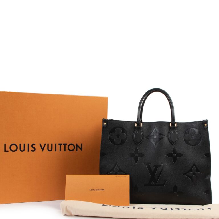 Louis+Vuitton+Neverfull+Tote+Bag+MM+Black+Monogram+Empreinte+Leather for  sale online