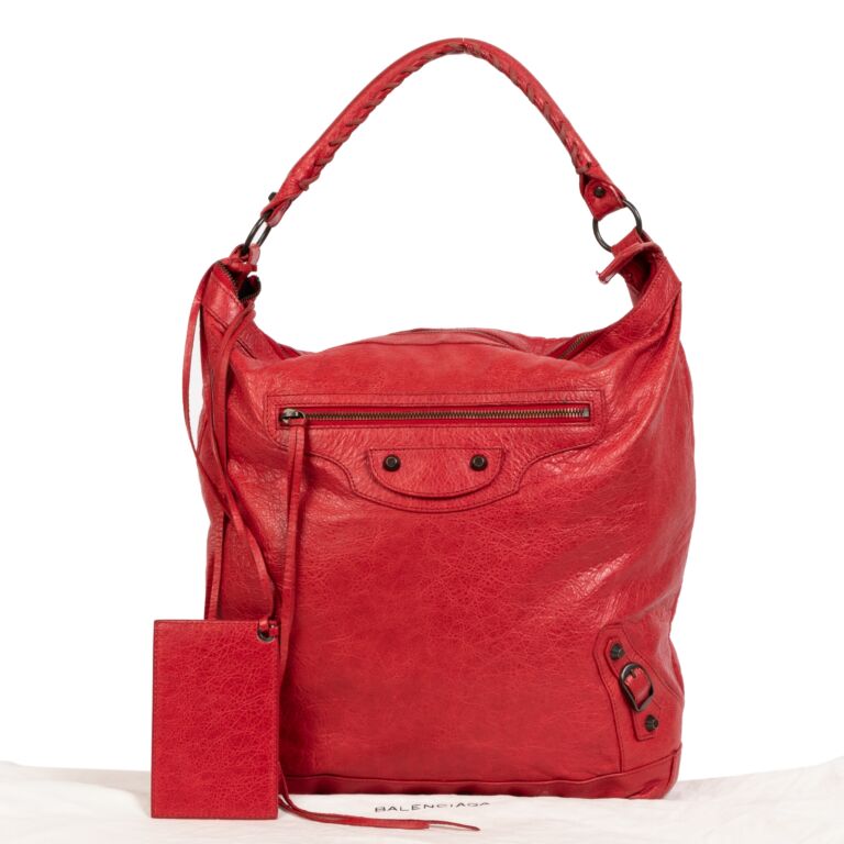 City leather handbag Balenciaga Red in Leather - 40458683