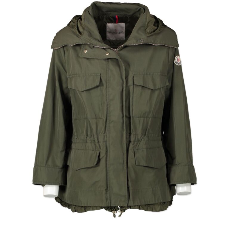 Khaki moncler coat womens hotsell